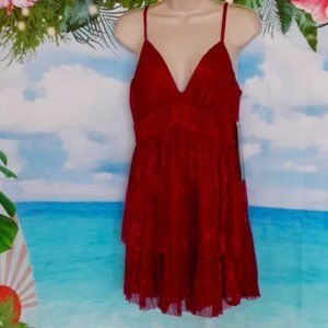 Junior spaghetti strap fit and flare glitter dress by Trixxi Size Small NWT